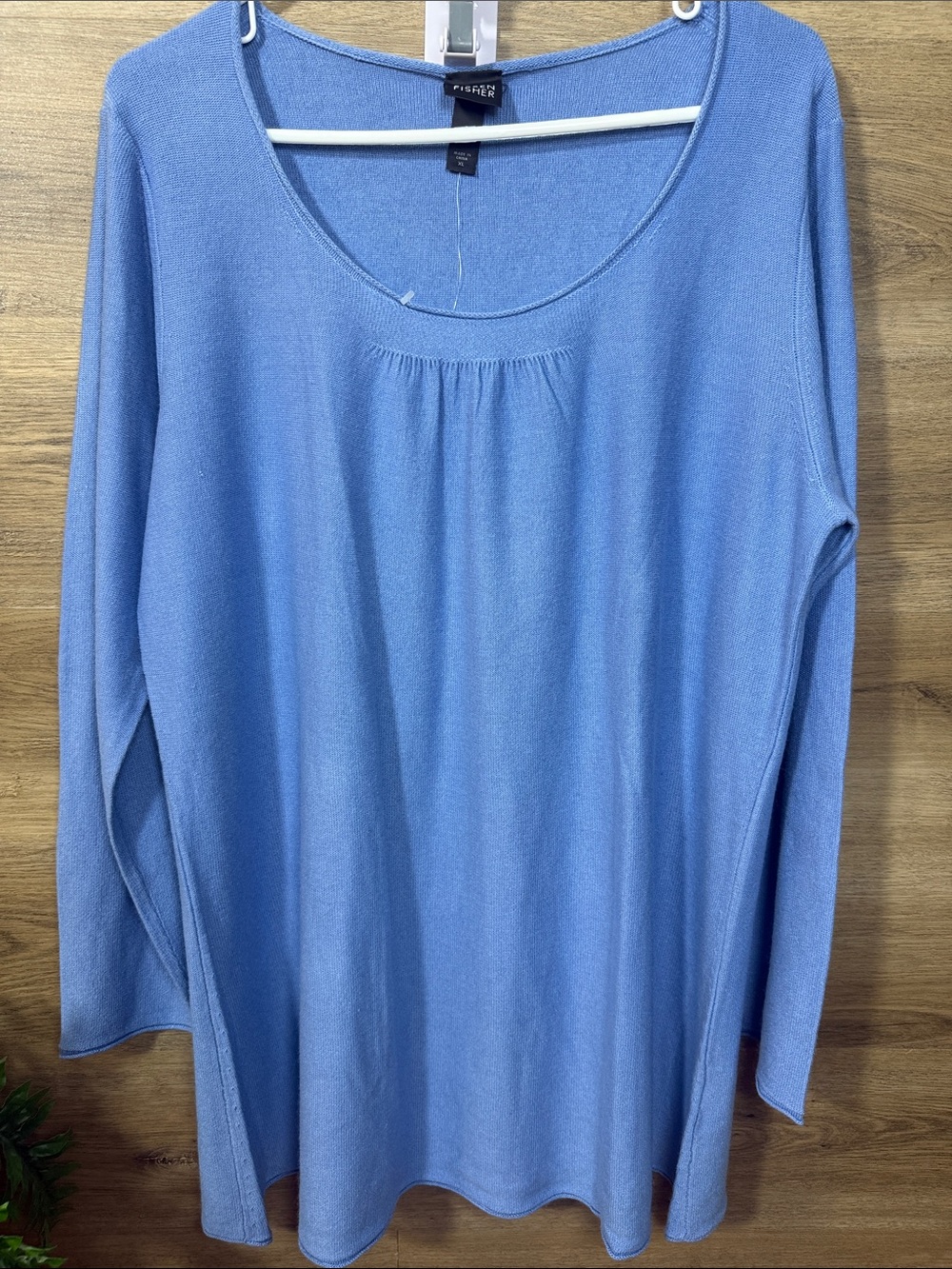 Eileen Fisher Long Sleeve Scoop Neck Tunic in Light Blue